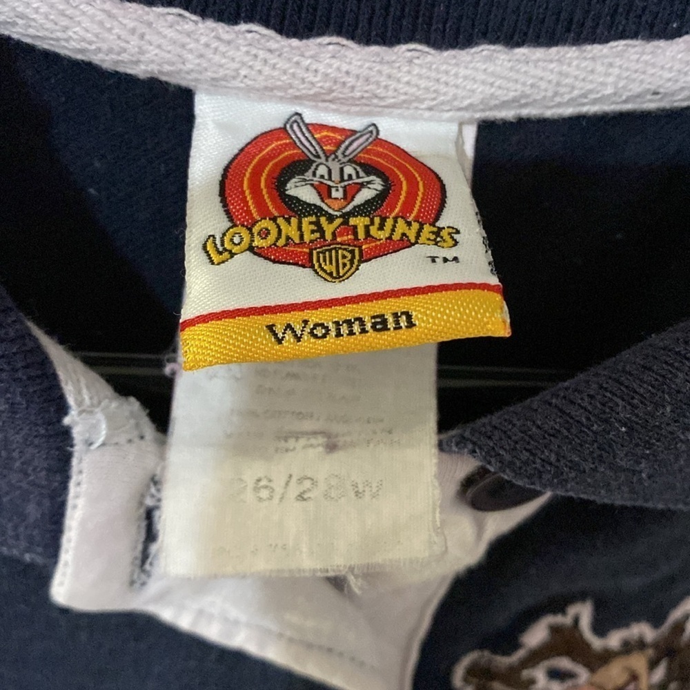 Looney Tunes Taz women’s collared shirt size 26/28 - Picture 2 of 8